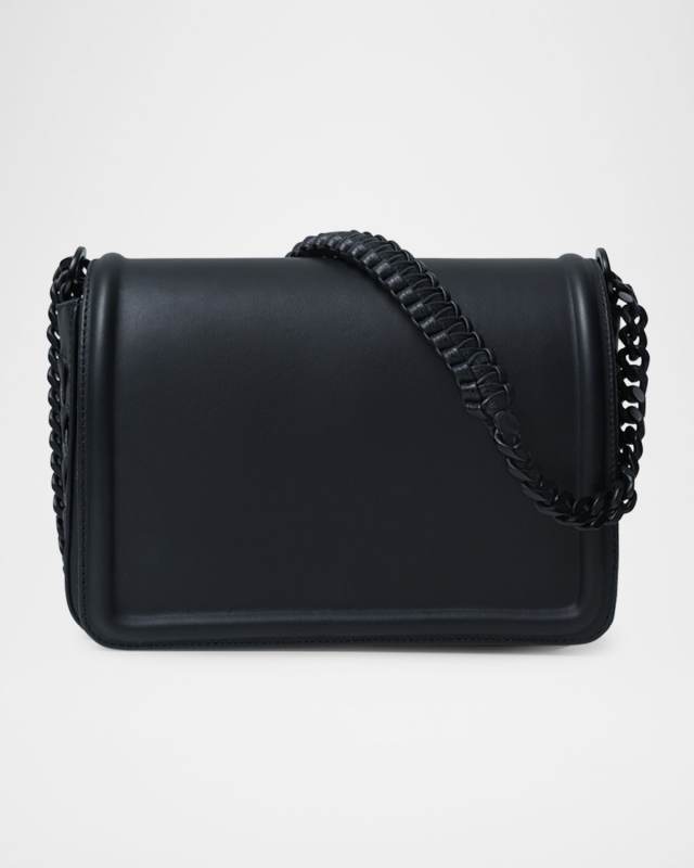 Maxi Box Flap Leather Shoulder Bag